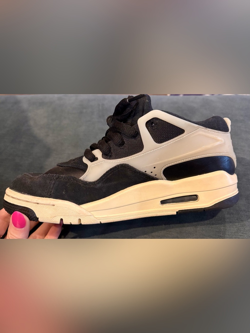 Jordan Kids Black and White Sneakers